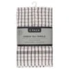 B&M Grey Check Tea Towels 3pk -Home Furnishings 380305 3pk check tea towels grey