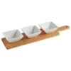B&M Set Of 3 Serving Bowls With Bamboo Tray - Square -Home Furnishings 380368 3pk serving boards with bamboo tray square