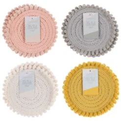 B&M Pom Pom Coasters - Grey 4pk 9 B&M Pom Pom Coasters - Grey 4pk -Home Furnishings 380383 380384 380492 380495 4pk harmony pom pom coasters