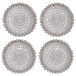 B&M Pom Pom Coasters - Grey 4pk 8 B&M Pom Pom Coasters - Grey 4pk -Home Furnishings 380383 4pk harmony pom pom coasters grey 2