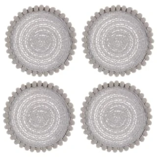 B&M Pom Pom Coasters - Grey 4pk 5 B&M Pom Pom Coasters - Grey 4pk - Image 3