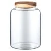 B&M Homestead Large Airtight Glass Jar With Acacia Lid -Home Furnishings 380521 airtight glass jar large