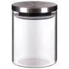 B&M Small Glass Cannister With Stainless Steel Lid -Home Furnishings 380546 glass cannister small