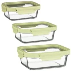 B&M Green Glass Food Container - Small 7 B&M Green Glass Food Container - Small -Home Furnishings 380662 380663 380664 glass food container green medium