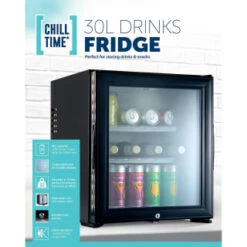 B&M Chill Time Mini Bar Fridge 30L -Home Furnishings 381810 chill time 30l drinks fridge 4