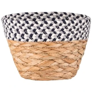 B&M Oia Small Two Tone Basket - Blue & White 3 B&M Oia Small Two Tone Basket - Blue & White