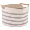 B&M Rhodes Striped Basket - Cream 1 B&M Rhodes Striped Basket - Cream -Home Furnishings 381883 rhodes stripe basket