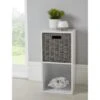 Lamia Lokken Cube Shelving Unit & Basket -Home Furnishings 381894 lamia grey wicker lokken storage cube
