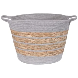 Striped Basket - Grey 3 Striped Basket - Grey