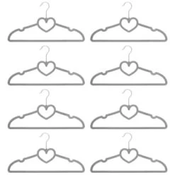 B&M Velvet Heart Shaped Hangers 8pk - Grey 8 B&M Velvet Heart Shaped Hangers 8pk - Grey -Home Furnishings 383671 8pk velvet shaped hangers hearts grey