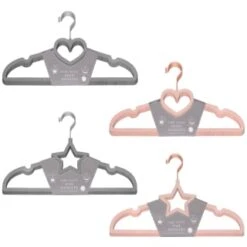 B&M Velvet Heart Shaped Hangers 8pk - Grey 9 B&M Velvet Heart Shaped Hangers 8pk - Grey -Home Furnishings 383671 8pk velvet shaped hangers main
