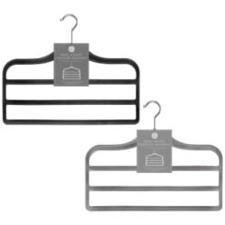 B&M Velvet Trouser Hangers 3pk - Black -Home Furnishings 383688 3pk pure velvet trouser hangers main