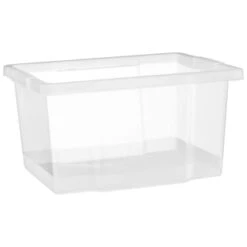 B&M Clear Storage Boxes With Lids 3pk 20L -Home Furnishings 384092 20l lidded box 3pk 2