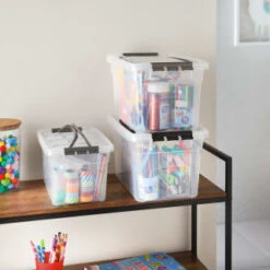 Clear Storage Box With Carry Handle 7L 5 Clear Storage Box With Carry Handle 7L -Home Furnishings 384101 7l carry box with carry handle