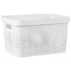B&M Large Rectangular Spot Storage Basket - White -Home Furnishings 384198 rectangular large spot basket white