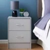 Lokken 2 Drawer Bedside Table - Grey -Home Furnishings 384334 lokken 2 drawer bedside grey