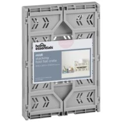 Midi Stacking Fold Flat Crate 30.6 X 20.5 X 12.6cm - Grey 9 Midi Stacking Fold Flat Crate 30.6 X 20.5 X 12.6cm - Grey -Home Furnishings 384970 home essentials midi stacking fold flat crate grey