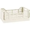 Midi Stacking Fold Flat Crate 30.6 X 20.5 X 12.6cm - Cream -Home Furnishings 384974 home essentials midi stacking fold flat crate cream 2
