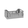 Mini Stacking Fold Flat Crate 22.2 X 15 X 8.7cm - Grey -Home Furnishings 384980 home essebtials mini stacking fold flat crate grey 2