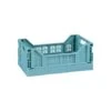Mini Stacking Fold Flat Crate 22.2 X 15 X 8.7cm - Teal -Home Furnishings 384982 home essebtials mini stacking fold flat crate soft teal 2