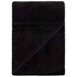 Simply Everyday Teddy Rolled Throw - Black -Home Furnishings 388692 simply teddy rolled throw black 2