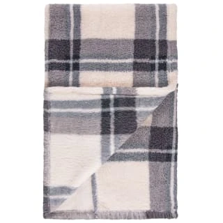 Simply Everyday Check Sherpa Throw - Grey 4 Simply Everyday Check Sherpa Throw - Grey - Image 2