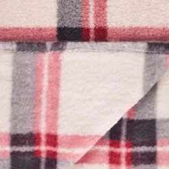 Simply Everyday Check Sherpa Throw - Red -Home Furnishings 388703 red check sherpa throw 4