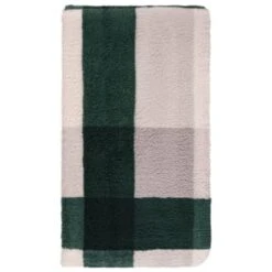B&M Highland Green Check Sherpa Doublesided Throw -Home Furnishings 388770 highland green check sherpa throw 2