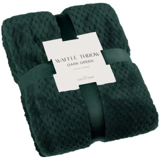 B&M Waffle Throw - Dark Green 3 B&M Waffle Throw - Dark Green