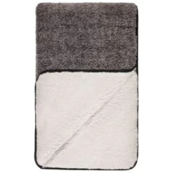 B&M Montana Two Tone Sherpa Throw - Charcoal -Home Furnishings 388866 montana two tone sherpa throw charcoal 3