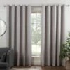 B&M Colorado Hopsack Fully Lined Silver Eyelet Curtains 66 X 90" -Home Furnishings 388889 388890 388891 388892 388894 colorado eyelet curtain silver 2