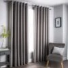 B&M Oxford Grey Black Out Curtains With Eyelets 66 X 90" -Home Furnishings 388918 388919 388920 388921 oxford grey black out curtain with eyelets