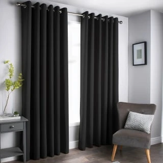 B&M Oxford Black Black Out Curtains With Eyelets 66 X 72" 3 B&M Oxford Black Black Out Curtains With Eyelets 66 X 72"