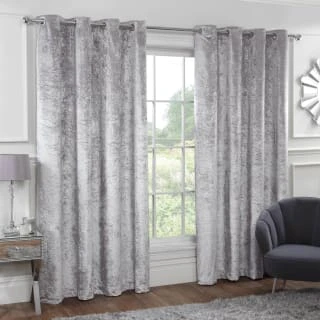 B&M Versailles Silver Crushed Velvet Fully Lined Curtains 66 X 72" 3 B&M Versailles Silver Crushed Velvet Fully Lined Curtains 66 X 72"