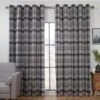 B&M Oakland Traditional Woven Grey Check Curtains 90 X 90" -Home Furnishings 388935 388936 388937 388938 388939 oakland woven check curtain grey 1