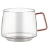 B&M Glass Mug With Coloured Handle -Home Furnishings 390328 glass mug with coloured handle
