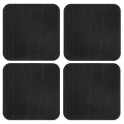 B&M Black Wooden Coasters 4pk -Home Furnishings 390404 4pk wooden coasters solid wood black 2