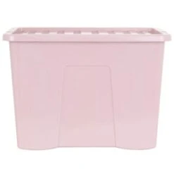 B&M Storage Box With Lid 80L - Dusty Pink 9 B&M Storage Box With Lid 80L - Dusty Pink -Home Furnishings 391383 dusty pink 80l storage box and lid