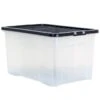 B&M Large Clear Storage Box With Lid 60L - Black -Home Furnishings 391386 clear 60 litre box with lid black 2