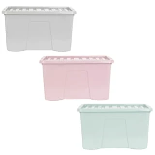 B&M Storage Box With Lid 60L - Dusty Pink 7 B&M Storage Box With Lid 60L - Dusty Pink - Image 5