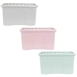 B&M Storage Box With Lid 60L - Sage 11 B&M Storage Box With Lid 60L - Sage -Home Furnishings 391387 391388 391389 60l storage box group 2