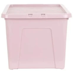 B&M Storage Box With Lid 60L - Dusty Pink 10 B&M Storage Box With Lid 60L - Dusty Pink -Home Furnishings 391389 dusty pink 60l storage box 2