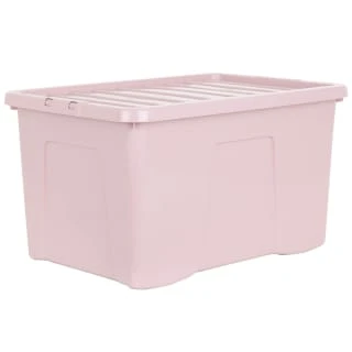 B&M Storage Box With Lid 60L - Dusty Pink 3 B&M Storage Box With Lid 60L - Dusty Pink