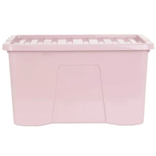 B&M Storage Box With Lid 60L - Dusty Pink 5 B&M Storage Box With Lid 60L - Dusty Pink - Image 3