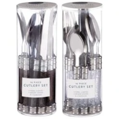 Simply Everyday Bubble Cutlery Set 16pc - Charcoal -Home Furnishings 392130 16 piece cutlery set clear