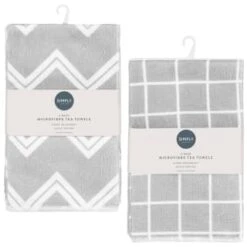Microfibre Tea Towels 4pk - Check 9 Microfibre Tea Towels 4pk - Check -Home Furnishings 392131 simply everyday 4pk microfibre tea towels 45x65cm main
