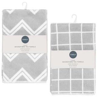Microfibre Tea Towels 4pk - Check 6 Microfibre Tea Towels 4pk - Check - Image 4
