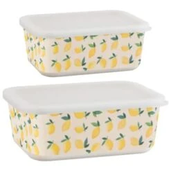 B&M Rectangular Tubs 2pk - Lemons 15 B&M Rectangular Tubs 2pk - Lemons -Home Furnishings 392929 2pk reuse and repurpose rectangle tubs lemon 3