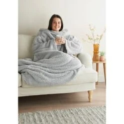 Home Essentials Teddy TV Blanket - Silver -Home Furnishings 393423 home essentials teddy tv blanket silver