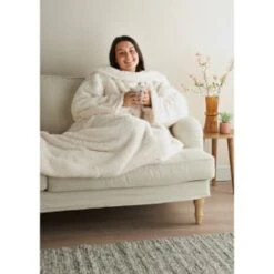 Home Essentials Teddy TV Blanket - Cream -Home Furnishings 393427 home essentials teddy tv blanket cream